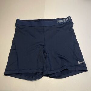 Nike Pro Dri-Fit Shorts Size Large Navy Blue Biker Sports Polyester 28W